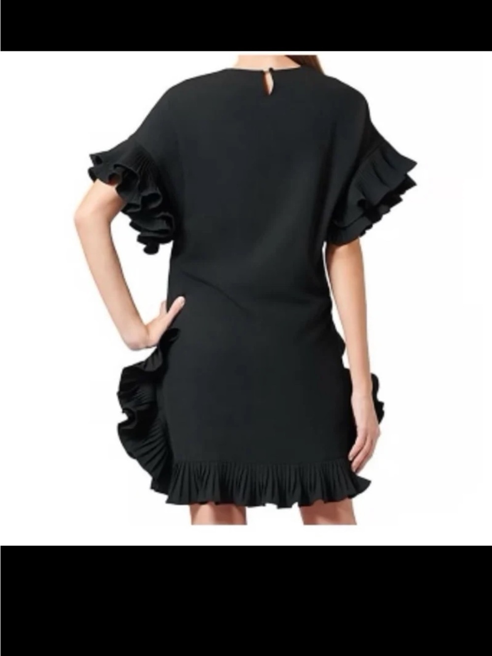 NWT Glam Ruffled Elbow Sleeve Dress size Medium - Picture 2 of 12
